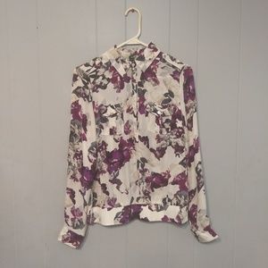 White House Black Market long sleeve silk blouse